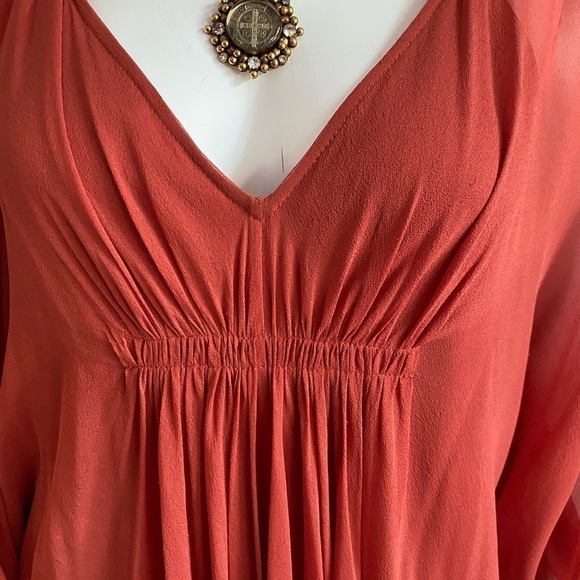 Diane Von Furstenberg Fleurette Rust Silk Dress 4 - Picture 5 of 11